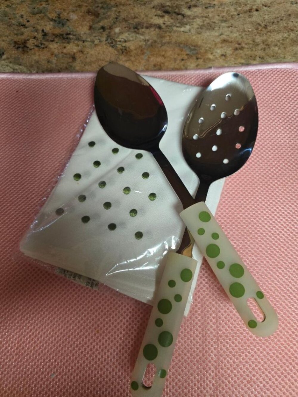 Temp-tations Set of 2 Serving Spoons and Napkin